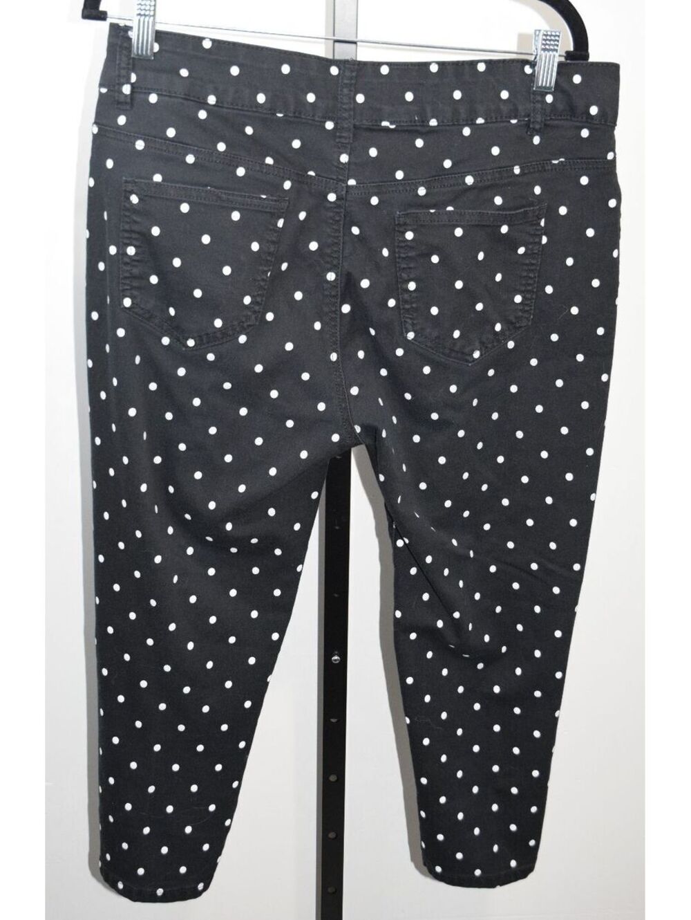 Sandpiper Black Polka Dot Skinny Jeans Size 14 Goth Whimsigoth - Picture 2 of 6